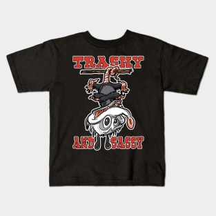 Trashy and Sassy Possum Upside Down Kids T-Shirt